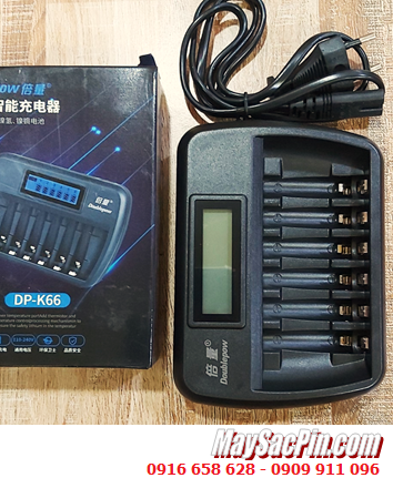 DoublePow DP-K66, Máy sạc 6 Pin AA và AAA (6 khe sạc, tự ngắt khi sạc đầy, màn hình LCD)